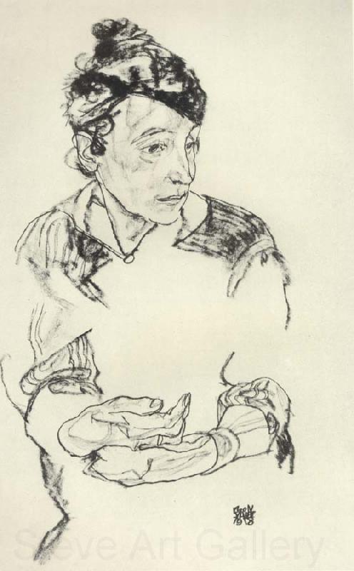 Egon Schiele Portrait of the Artist-s mother Norge oil painting art